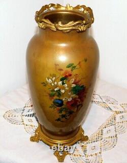 ANCIEN VASE BACCARAT BRONZE PORCELAINE XIXème NAPOLEON III /NO CRISTAL de PARIS