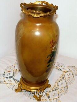 ANCIEN VASE BACCARAT BRONZE PORCELAINE XIXème NAPOLEON III /NO CRISTAL de PARIS