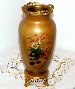 ANCIEN VASE BACCARAT BRONZE PORCELAINE XIXème NAPOLEON III /NO CRISTAL de PARIS