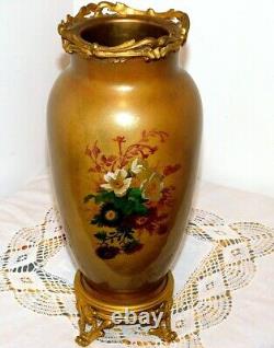 ANCIEN VASE BACCARAT BRONZE PORCELAINE XIXème NAPOLEON III /NO CRISTAL de PARIS