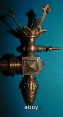 ANCIENNE APPLIQUE BEC DE GAZ EN BRONZE XIXème LOUIS XVIII NAPOLEON III. L 22 cm