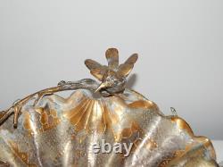 ANCIENNE COUPE en BRONZE à Décor Oiseau époque Napoléon III Style ASIE