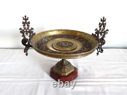 ANCIENNE COUPE sur Pied en BRONZE et Marbre époque Napoléon III