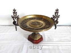 ANCIENNE COUPE sur Pied en BRONZE et Marbre époque Napoléon III