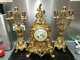 Ancienne Pendule, Horloge, Garniture, Bronze Dore, Louis Xv, Napoleon Iii, Xixeme