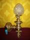 Applique Lampe Bec De Gaz Electrifié En Bronze & Globe. H 42 Cm. Napoleon Iii