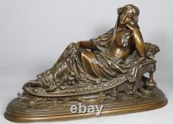 Allégorie de la Nuit à la chouette Bronze à patine brune, époque Napoléon III