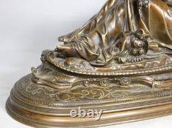 Allégorie de la Nuit à la chouette Bronze à patine brune, époque Napoléon III