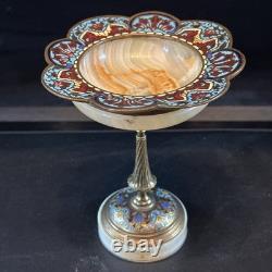 Alphonse GIROUX Coupe Onyx Émail Cloisonné Bronze XIXè Fournisseur De L'Empereur