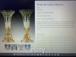 Alphonse Giroux Paris Bougeoir Vase Cornet Bronze Dore Email Cloisonne 1860