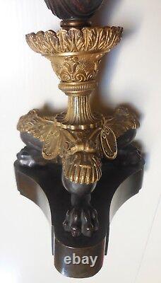 Ancien Bougeoir Chandelier Tripode En Bronze Dore Napoleon III