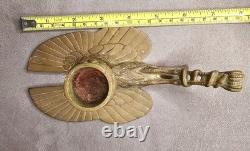 Ancien Bougeoir Rat de Cave Bronze Doré Égypte Héron Serpent XIXe Napoléon III