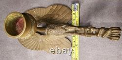 Ancien Bougeoir Rat de Cave Bronze Doré Égypte Héron Serpent XIXe Napoléon III