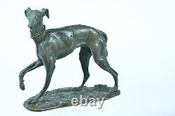 Ancien Bronze animalier Lévrier porte lettre Alphonse Giroux collection 19ème