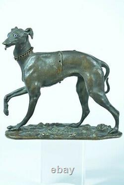 Ancien Bronze animalier Lévrier porte lettre Alphonse Giroux collection 19ème