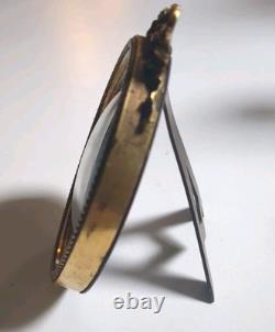 Ancien Cadre Photos En Bronze Verre Bombé Napoléon III