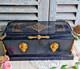 Ancien Coffre A Bijoux Bois Napoleon Iii Decor Nacre Bronze Dore