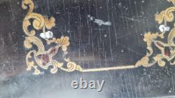 Ancien Coffre A Bijoux Bois Napoleon III Decor Nacre Bronze Dore