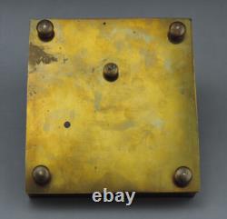 Ancien Encrier De Bureau En Bronze Doré Et Marbre époque Napoléon III
