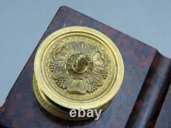 Ancien Encrier De Bureau En Bronze Doré Et Marbre époque Napoléon III