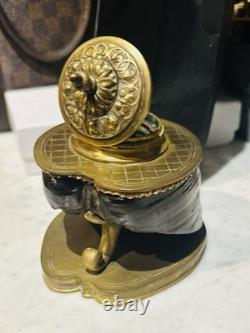 Ancien Encrier De Bureau En Bronze Et Sabot Cheval époque Napoléon III