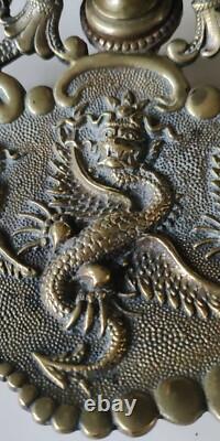 Ancien Encrier-Vide poche époque Napoléon III, d influence Asiatique. En Bronze