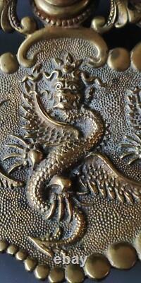 Ancien Encrier-Vide poche époque Napoléon III, d influence Asiatique. En Bronze