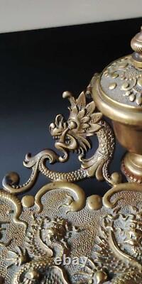 Ancien Encrier-Vide poche époque Napoléon III, d influence Asiatique. En Bronze