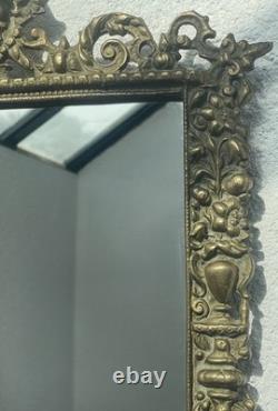 Ancien Miroir Bronze Doré Style Napoléon III Louis XVI 55x30 cm