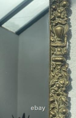 Ancien Miroir Bronze Doré Style Napoléon III Louis XVI 55x30 cm