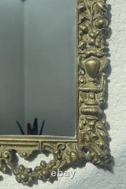 Ancien Miroir Bronze Doré Style Napoléon III Louis XVI 55x30 cm