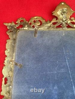 Ancien Miroir Bronze Doré Style Napoléon III Louis XVI 55x30 cm