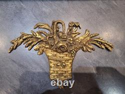 Ancien Ornement, Panier De Fleur, Bronze Dore, Signe Poix Blin, Napoleon Iii, Xixeme
