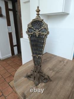 Ancien Pare-feu Éventail Queue de Paon Bronze Laiton Style Napoléon III XIXe