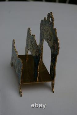 Ancien Porte Lettres Courrier 19ème Bronze cloisonné champlevé Napoléon III
