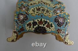 Ancien Porte Lettres Courrier 19ème Bronze cloisonné champlevé Napoléon III