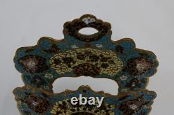 Ancien Porte Lettres Courrier 19ème Bronze cloisonné champlevé Napoléon III