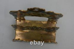 Ancien Porte Lettres Courrier 19ème Bronze cloisonné champlevé Napoléon III