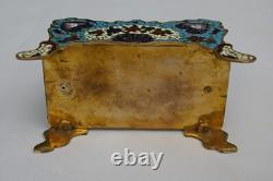 Ancien Porte Lettres Courrier 19ème Bronze cloisonné champlevé Napoléon III