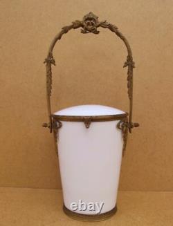Ancien Pot Bonbonnière à Bonbon dragées porcelaine Sèvres bronze Napoléon III