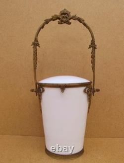 Ancien Pot Bonbonnière à Bonbon dragées porcelaine Sèvres bronze Napoléon III