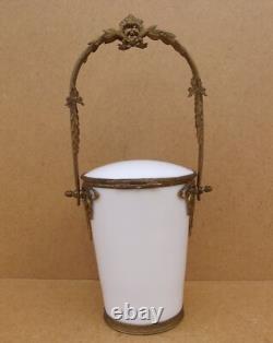 Ancien Pot Bonbonnière à Bonbon dragées porcelaine Sèvres bronze Napoléon III
