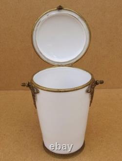 Ancien Pot Bonbonnière à Bonbon dragées porcelaine Sèvres bronze Napoléon III