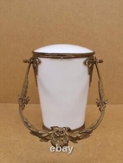 Ancien Pot Bonbonnière à Bonbon dragées porcelaine Sèvres bronze Napoléon III