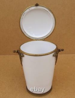 Ancien Pot Bonbonnière à Bonbon dragées porcelaine Sèvres bronze Napoléon III