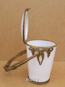 Ancien Pot Bonbonnière à Bonbon dragées porcelaine Sèvres bronze Napoléon III