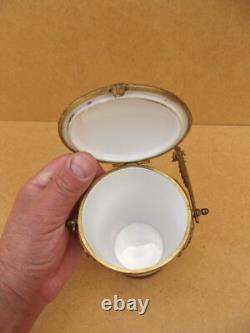 Ancien Pot Bonbonnière à Bonbon dragées porcelaine Sèvres bronze Napoléon III