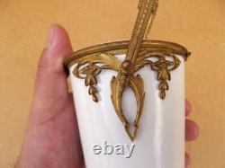 Ancien Pot Bonbonnière à Bonbon dragées porcelaine Sèvres bronze Napoléon III