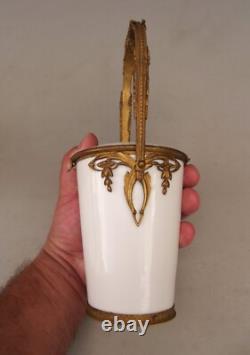Ancien Pot Bonbonnière à Bonbon dragées porcelaine Sèvres bronze Napoléon III
