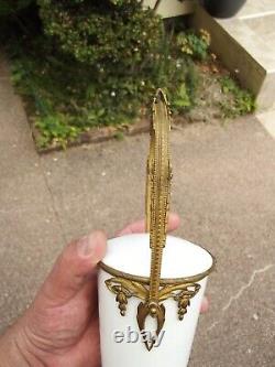 Ancien Pot Bonbonnière à Bonbon dragées porcelaine Sèvres bronze Napoléon III
